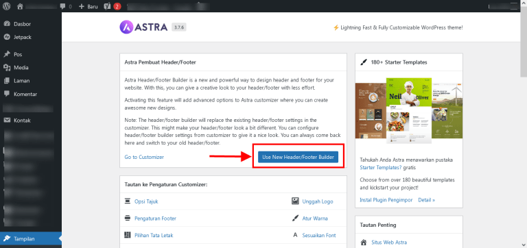 Astra Header Builder Not Showing (Tidak Muncul), Begini Cara Mengatasinya